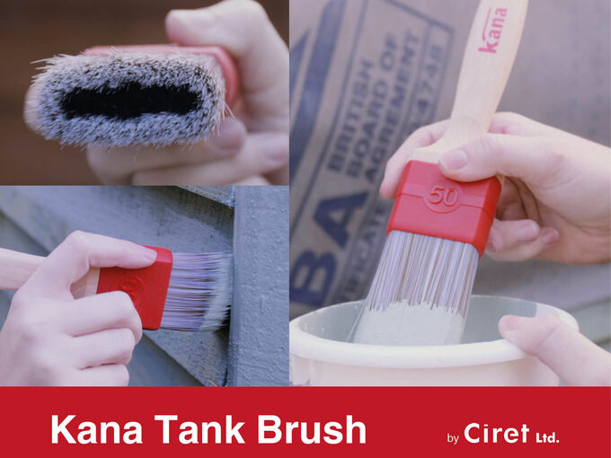 Kana Tank brush review, showing the paint brush being tested on different surfaces.